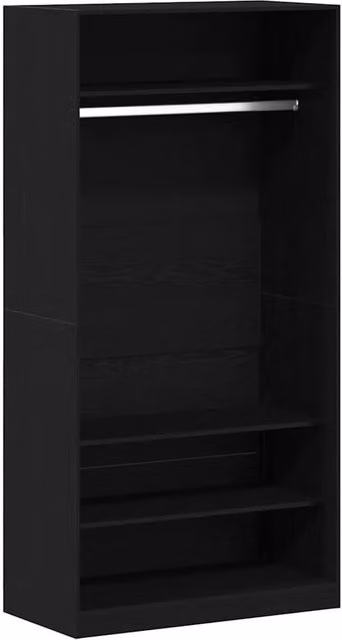 Berkfield Home Black Modern Wardrobe with Integrated Drawers and Internal Shelves, W/D/H: 100 x 50 x 200 cm