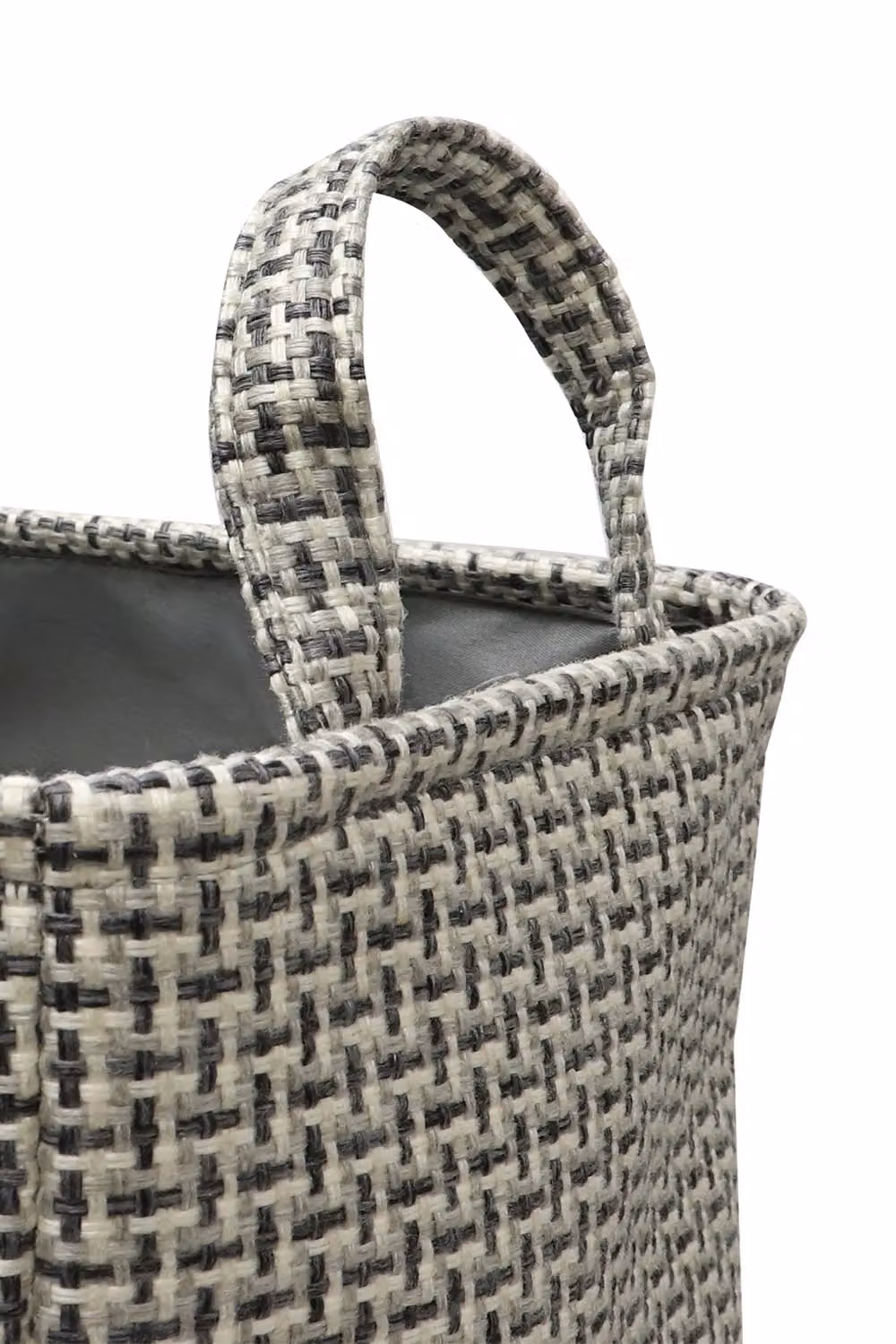 JVL Silva Set of 3 Grey Fabric Rectangular Storage Baskets with Handles – 3