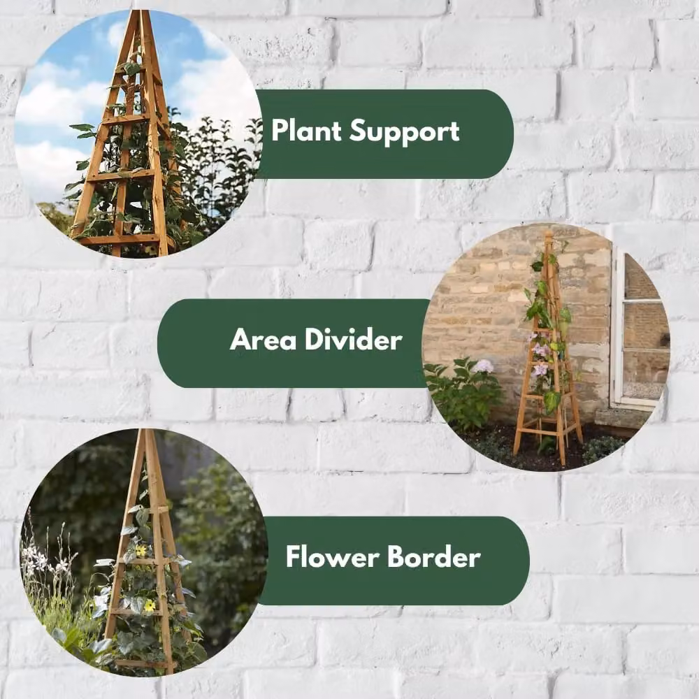 Marco Paul Beige Wooden Garden Obelisk Plant Support, Height: 150 cm – 3