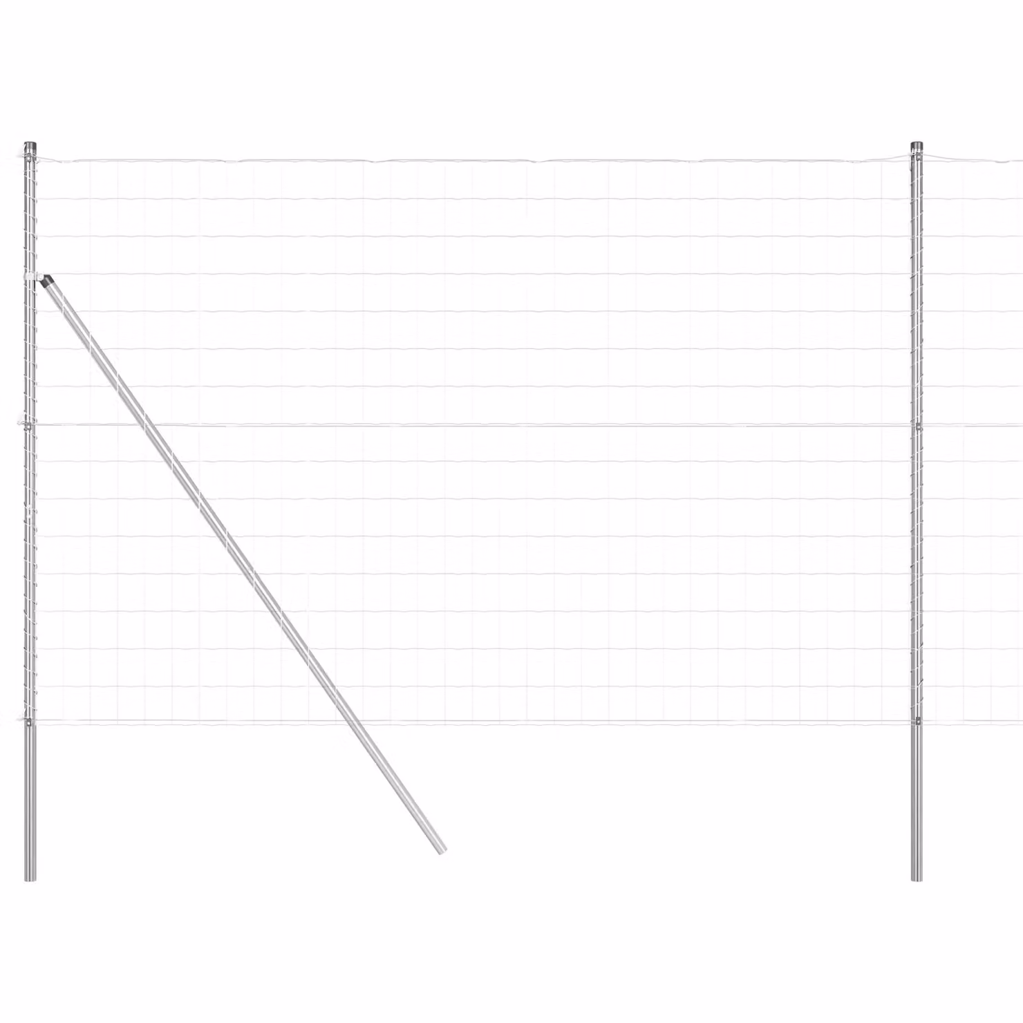 Berkfield Home Euro Fence with 7 Posts, Galvanised Steel, Silver, W: 10 m, H: 1.5 m – 2