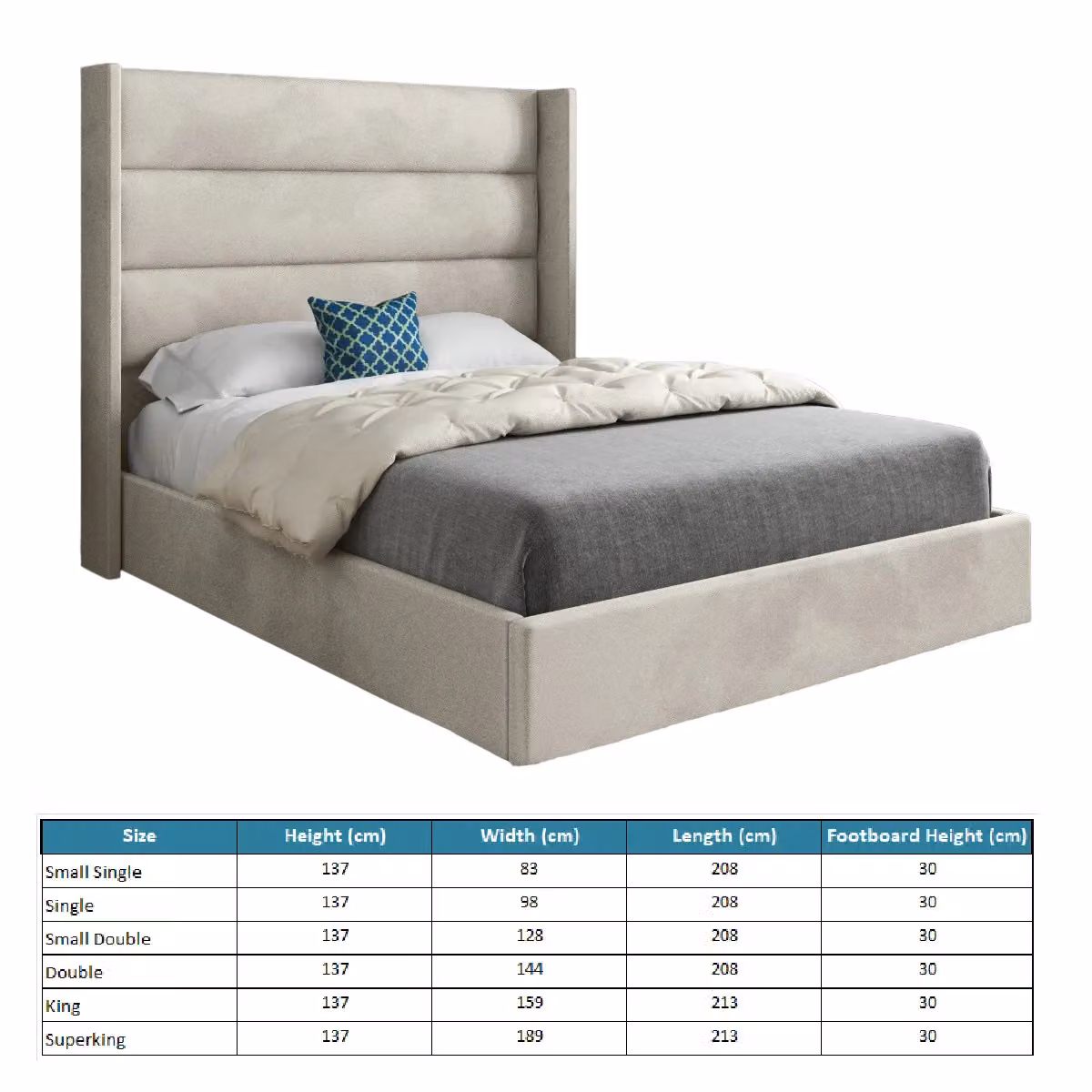Casani Nuno Upholstered Soft Velvet Bed Frame in Cream, Size: Single (90 x 200 cm) – 4