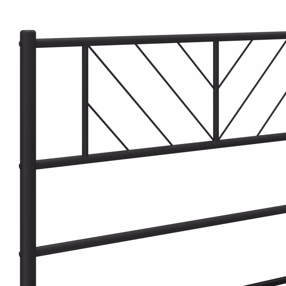 Berkfield Home Metal Bed Frame with Headboard and Footboard in Black, W/D/H: 140 x 200 x 90 cm – 3