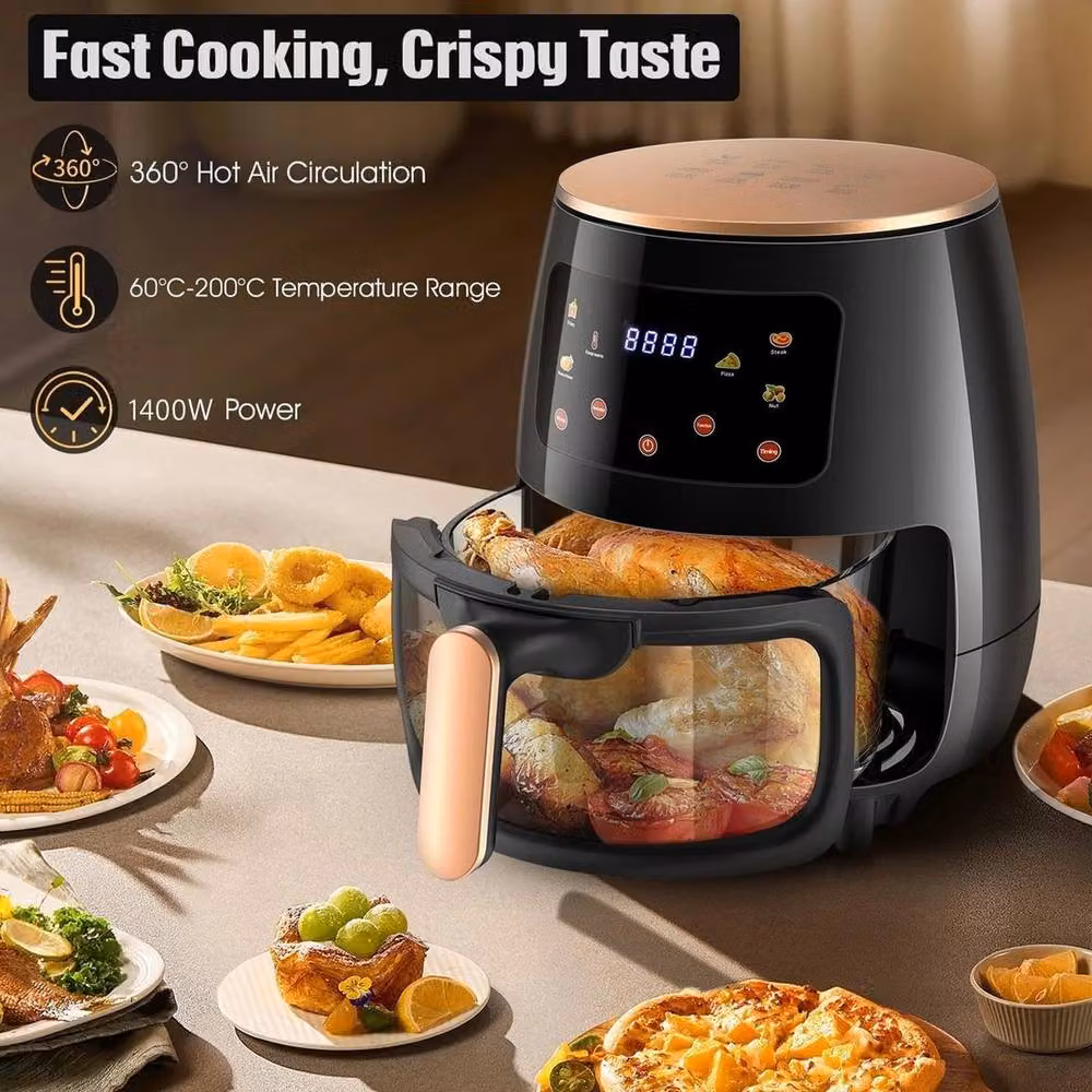 PAWNORA 6L Auto Air Fryer with Viewing Window in Black – 4