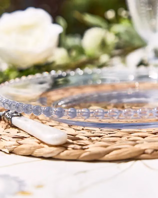 Dibor Bella Perle Set of 2 Clear Glass Charger Serving Plates, Diameter: 33 cm – 4