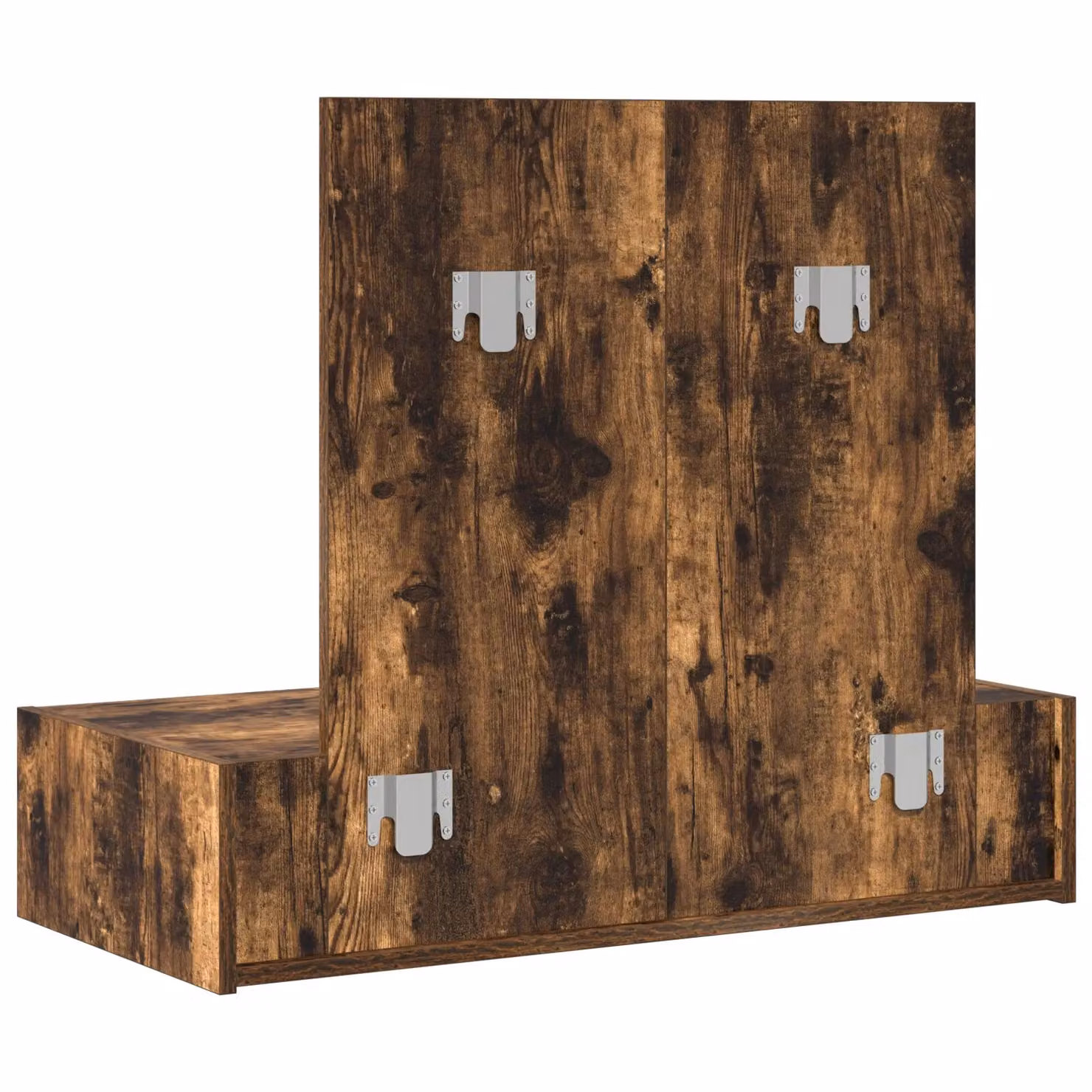 Berkfield Home Wall Hanging Dressing Table in Smoked Oak Brown, W: 83 cm, D: 40 cm, H: 70 cm – 4