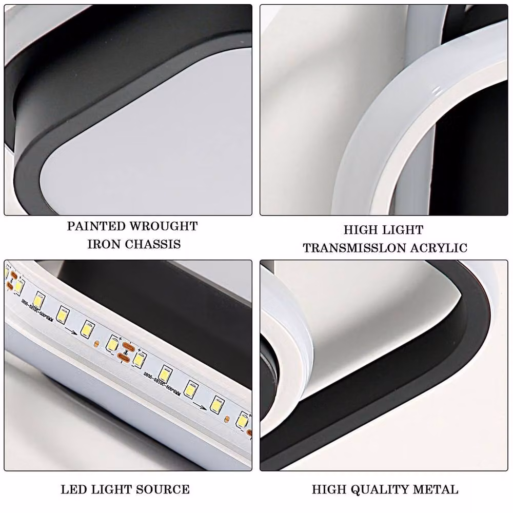COMELY Square LED Ceiling Lights, 32W, Black and White, 6500K Cool White – 3