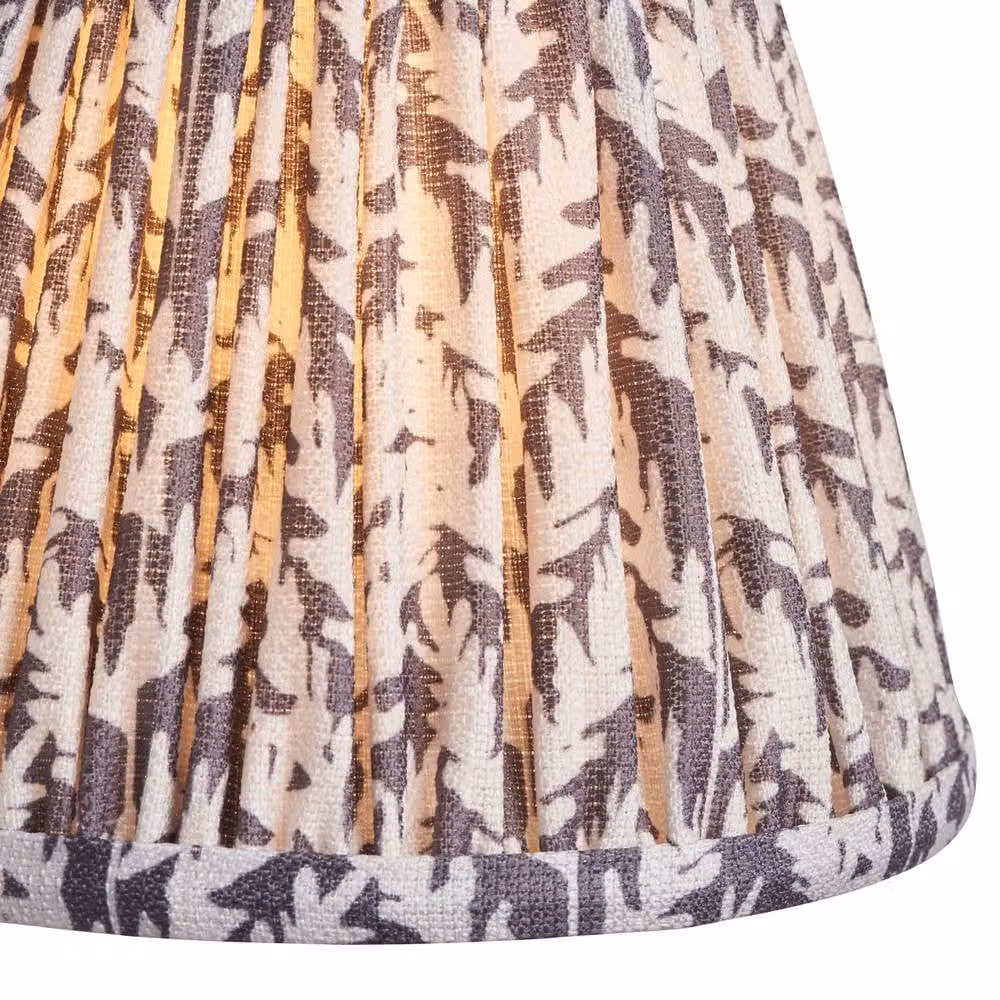 Netlighting Upton Rechargeable LED Table Lamp with Grey Fabric Shade and Gold/Brass Metal Base – 4
