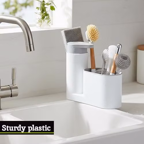 Orsina Plastic Versatile Sink Tidy for Sponges and Brushes in Grey or White – 3