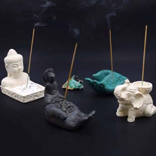 KDMD Buddha Fengshui Incense Holder in Beige Stone, W/D/H: 14.0 x 11.5 x 9.5 cm – 2
