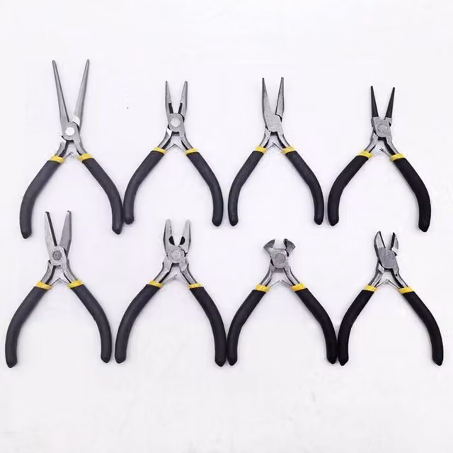 SPETLEK 8-Piece Assorted Mini Pliers Set for Jewellery, Craft and Hobby in Black