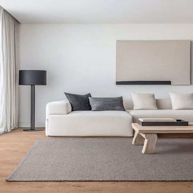 The Rug Shop UK Grey Modern Hand Made Plain Rectangular Area Rug W: 200 cm, D: 290 cm