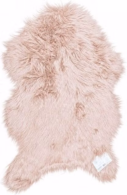 Kampala Hill Luxury Faux Rabbit Fur Rug in Pink