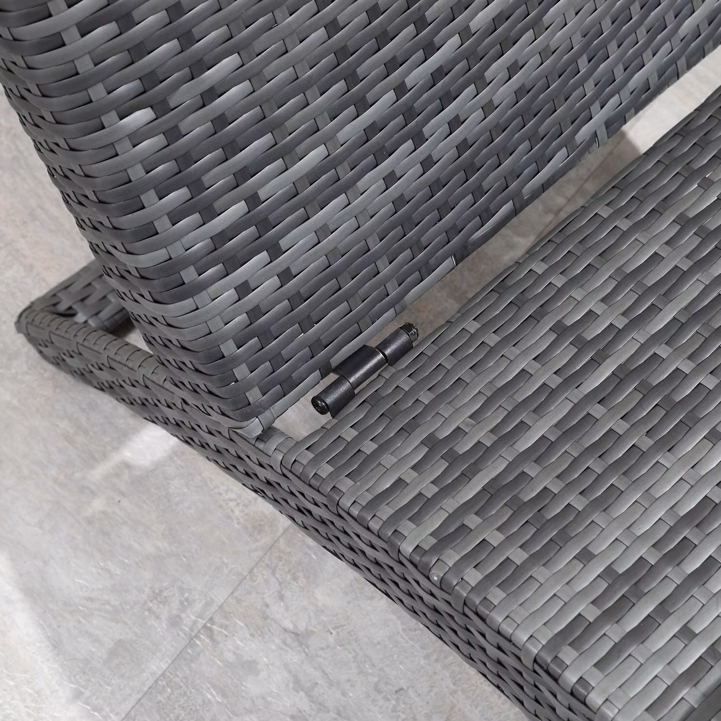 Outsunny Grey Rattan Wicker Folding Sun Lounger Recliner Bed with Weatherproof Cushion – 8