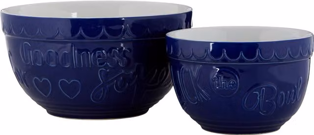 Orsina Set of 2 Round Ceramic Mixing Bowls in Blue and White – 3