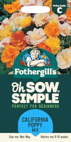 Mr Fothergill's Oh Sow Simple Californian Poppy Mix Multicolour and Orange Flower Seeds