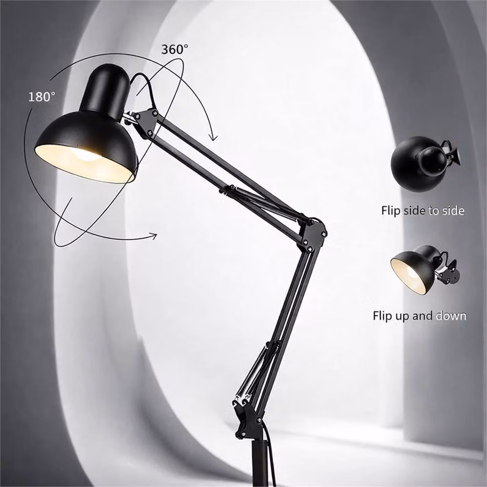 EONLION Industrial Metal Floor Lamp with Adjustable Dome Shade in Black and Copper, H 185 cm x W 28 cm – 4