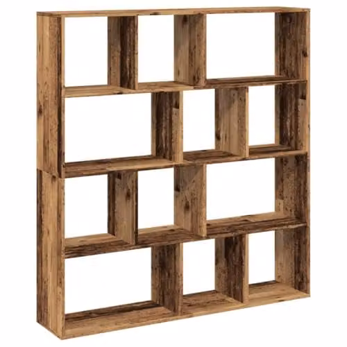 vidaXL Book Cabinet in Old Wood Brown, Engineered Wood, W: 132 cm, D: 29 cm, H: 141.5 cm – 1
