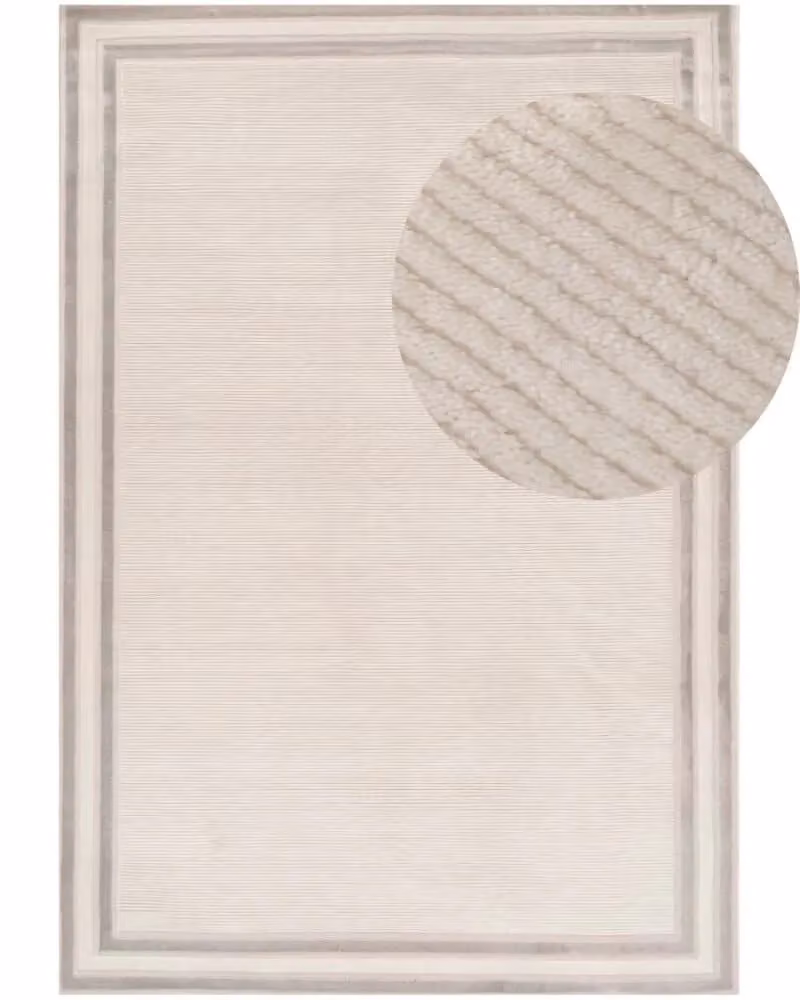 THE RUGS Carmel Bordered Area Rug in Grey, W/D: 200 x 290 cm – 2