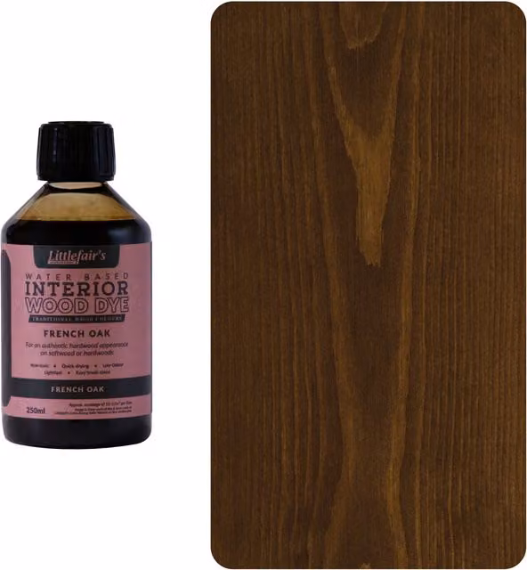 Littlefair's Indoor Wood Stain in French Oak Brown, 0.25 l