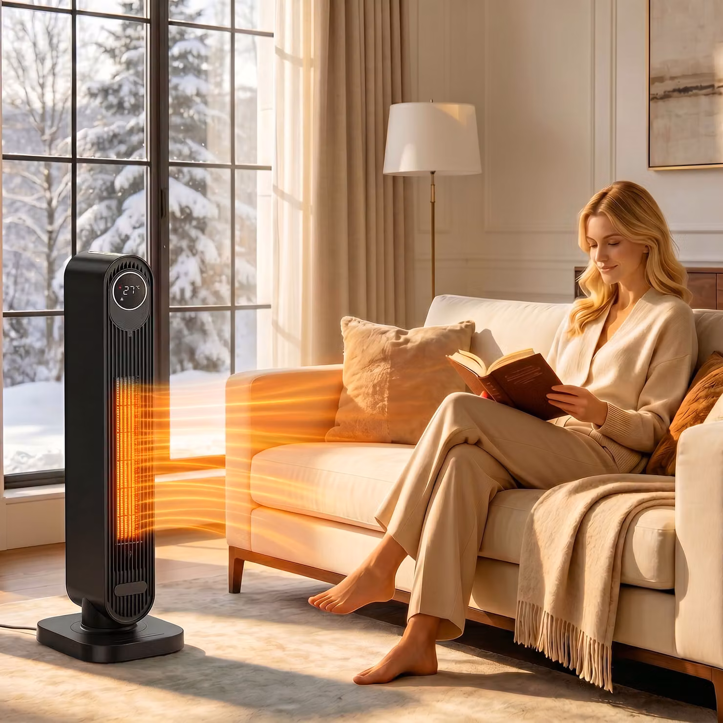 HOMCOM 2000W Ceramic Electric Fan Heater with Timer, Remote Control and Overheat Protection, Black – 2