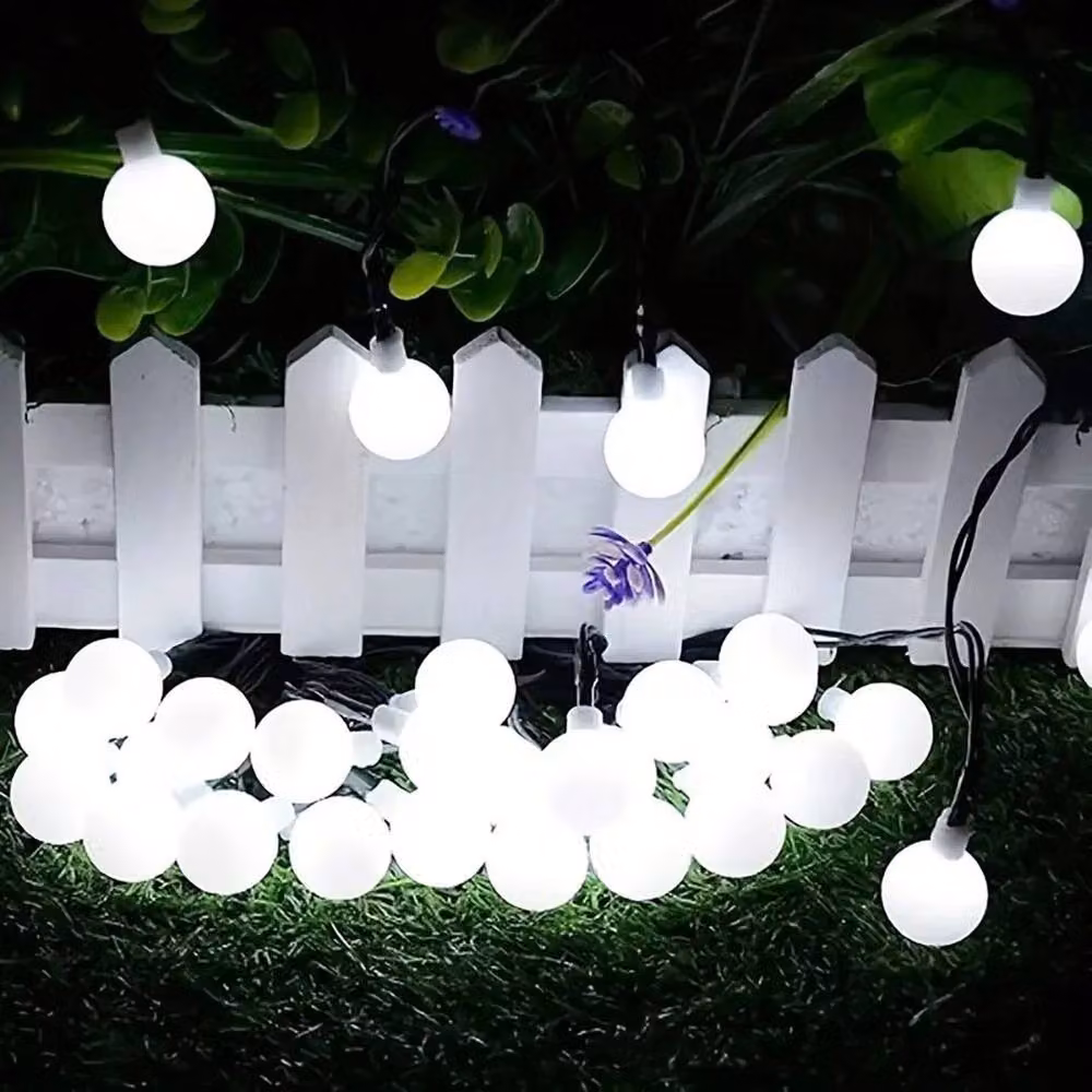 NESTLUNE White Solar LED Ball Fairy Lights with Remote Control and Timer for Outdoor Parties – 3