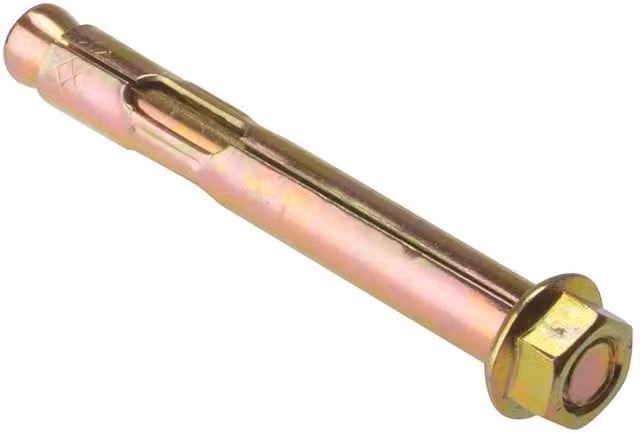 Forgefix Gold Galvanised Steel Sleeve Anchor Expansion Plug M12 x 75mm, Pack of 5