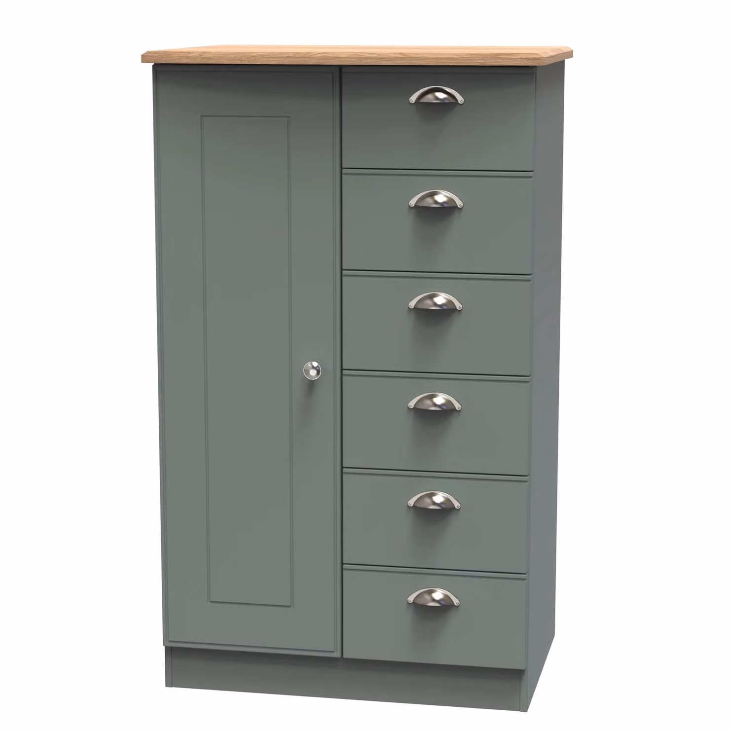 Ready Assembled 2 U Albert Childrens Wardrobe with 1 Door and 5 Drawers in Pale Green – 2