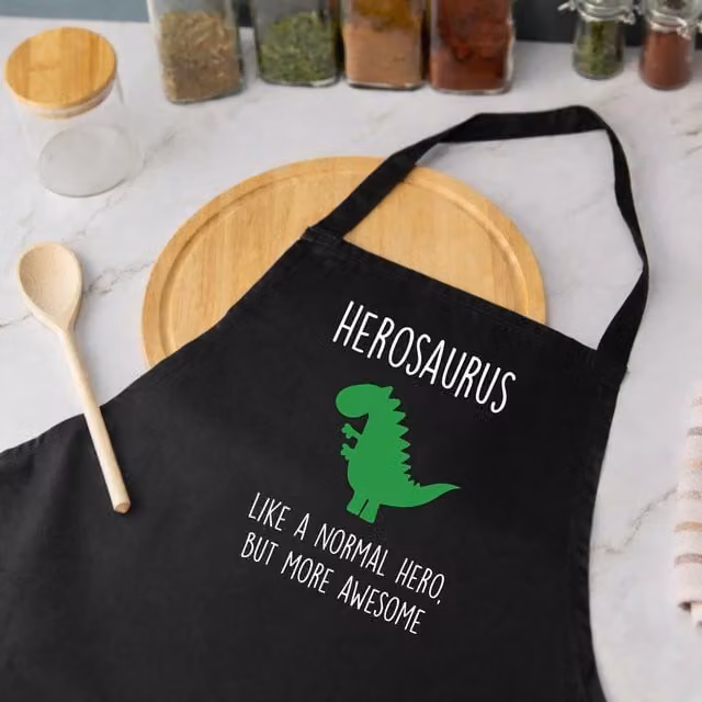 60 Second Makeover Herosaurus Dinosaur Apron in Black – 1