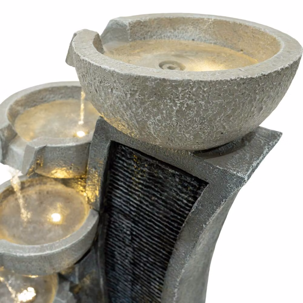 Monstershop Electric Tabletop Cascade Water Feature in Grey, W/D/H: 31 x 31 x 65 cm – 6