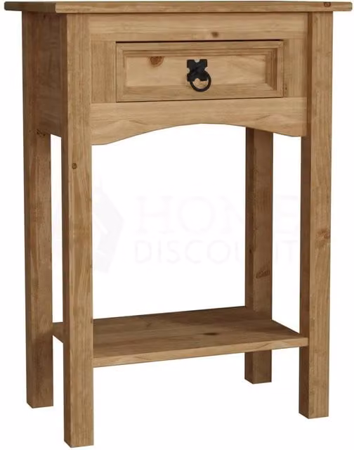FORGEVIO Modern 1 Drawer Wood Console Table in Brown