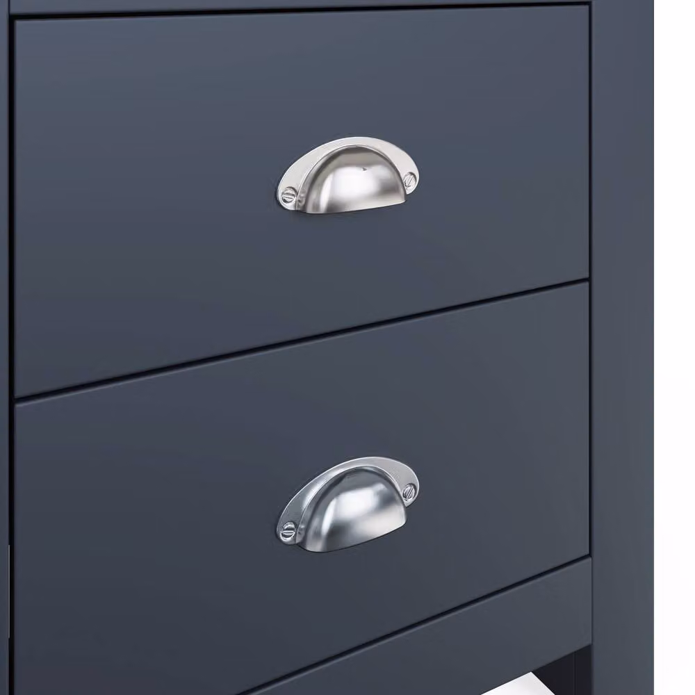 GFW Lancaster 2 Drawer Bedside Table in Dark Navy Blue – 3