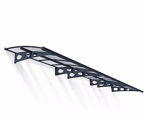 Palram Canopia Herald 6690 Front Door Canopy in Grey with Polycarbonate and Galvanised Steel – 1