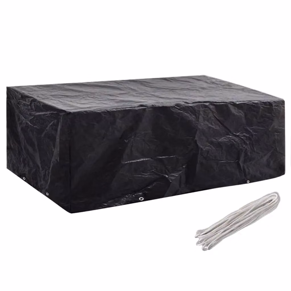 Berkfield Home Water Repellent Bench Garden Furniture Covers, 2 Pack, Black, W/D/H: 200 x 160 x 70 cm – 2