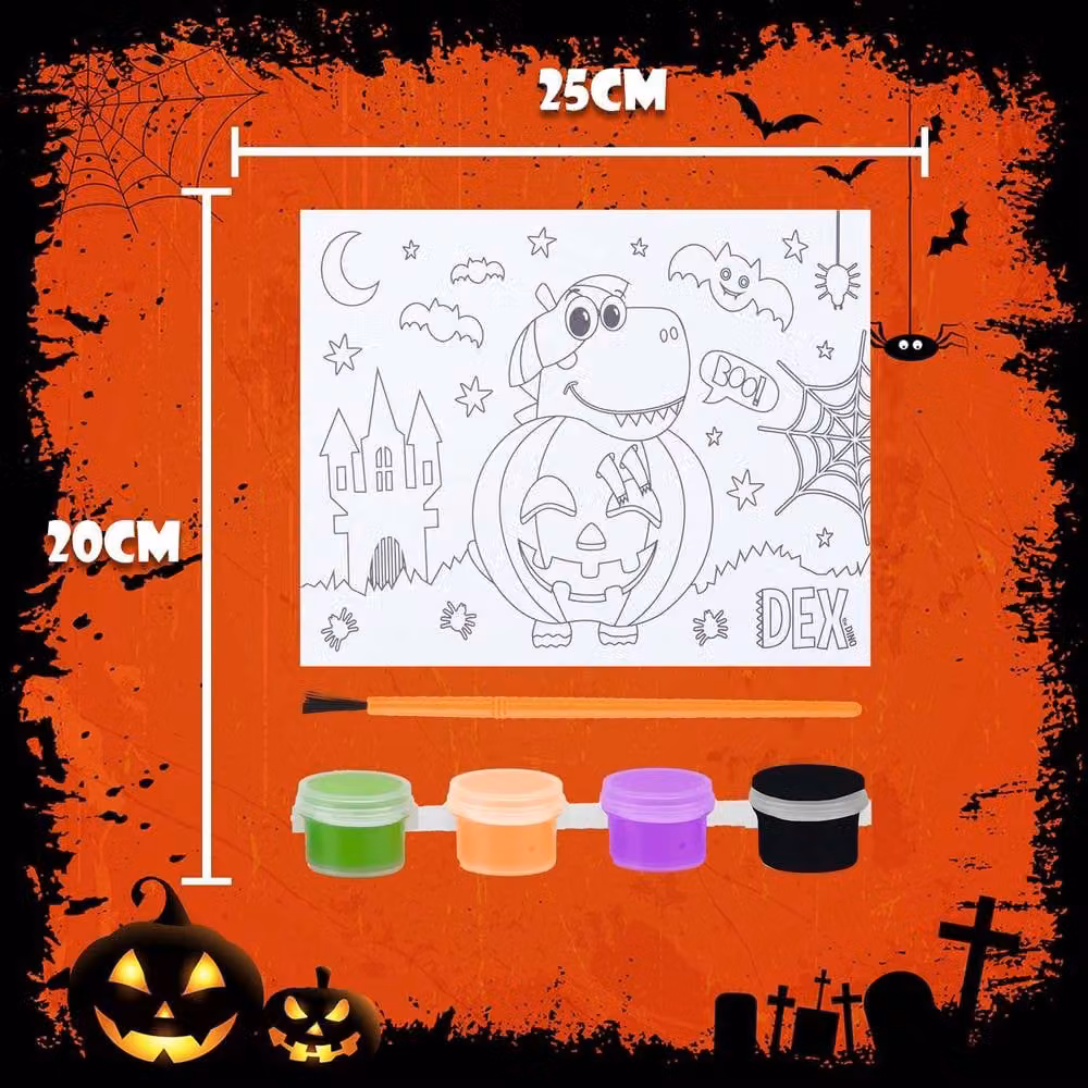 VFM e-Store Halloween Paint Your Own Canvas Board 3 Pack, Multicolour, W: 25 cm, H: 20 cm – 2
