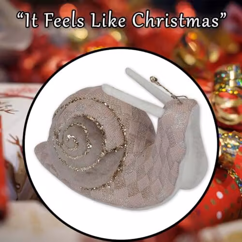 VFM e-Store Christmas Velvet Snail Tabletop Decoration, Brown and Grey, W/H: 14 x 21 cm – 5