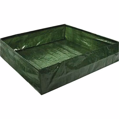 St Helens Home and Garden Raised Square Grow Bag Planter in Green, Pack of 2 – 1