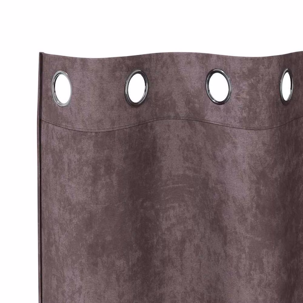Berkfield Home Brown Velvet Eyelet Curtains, 2 Pack, H 175 cm x W 140 cm – 5