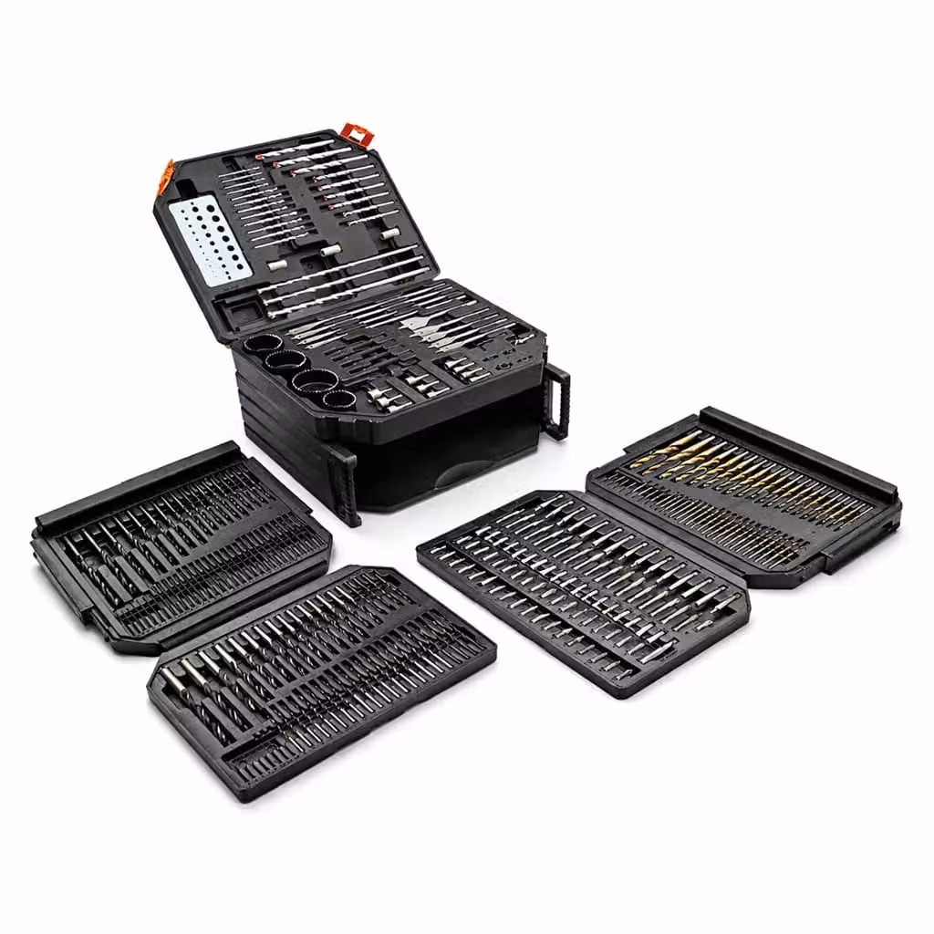 Lumberjack 300 Piece HSS Drill Bit Set for Masonry, Metal and Wood with Flat and Pozi Bits in Black Case – 2