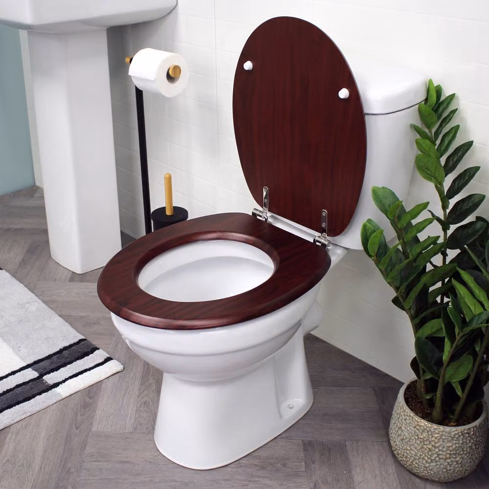 Showerdrape Oxford Mahogany Wooden Toilet Seat in Dark Brown – 3