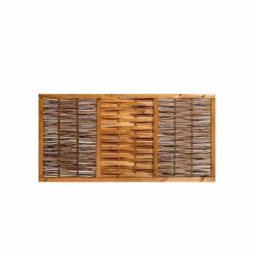 Primrose Premium Handwoven Framed Bunched Willow Hurdle Fence Panel, Brown, H x W: 182 x 90 cm