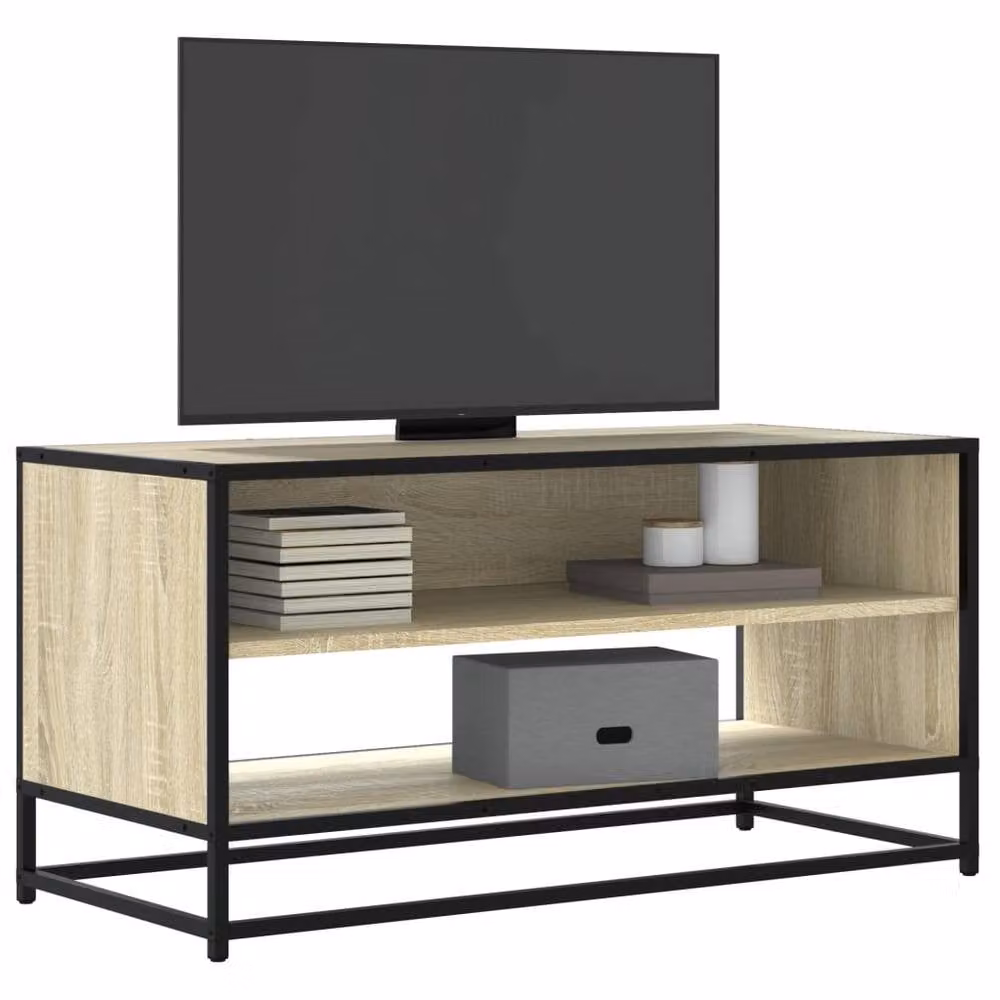 Berkfield Home Sonoma Oak TV Cabinet in Light Tan, W/D/H: 91 x 40 x 46 cm – 2