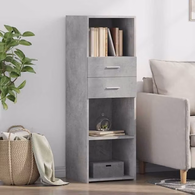 Berkfield Home Modern Highboard in Concrete Grey, W/D/H: 40 x 42.5 x 124 cm – 1
