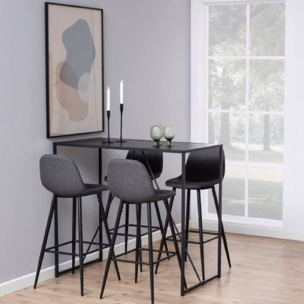 netfurniture Belgravia Industrial Bar Table with Black Ash Top and Black Metal Frame – 2