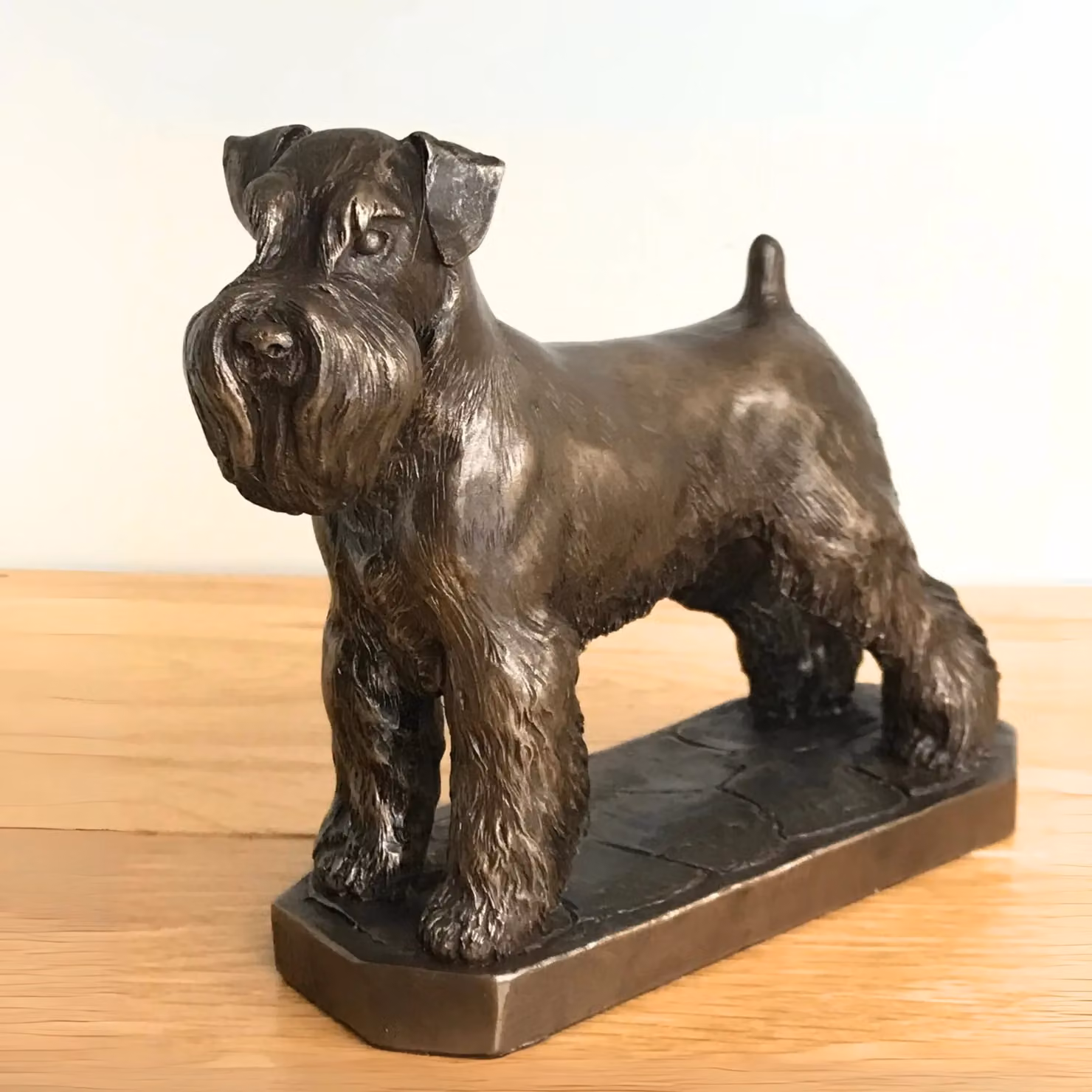 Animal Crackers Schnauzer Dog Figurine in Solid Cold Cast Bronze by David Geenty, H 17.5 cm x W 14.0 cm x D 14.0 cm – 2
