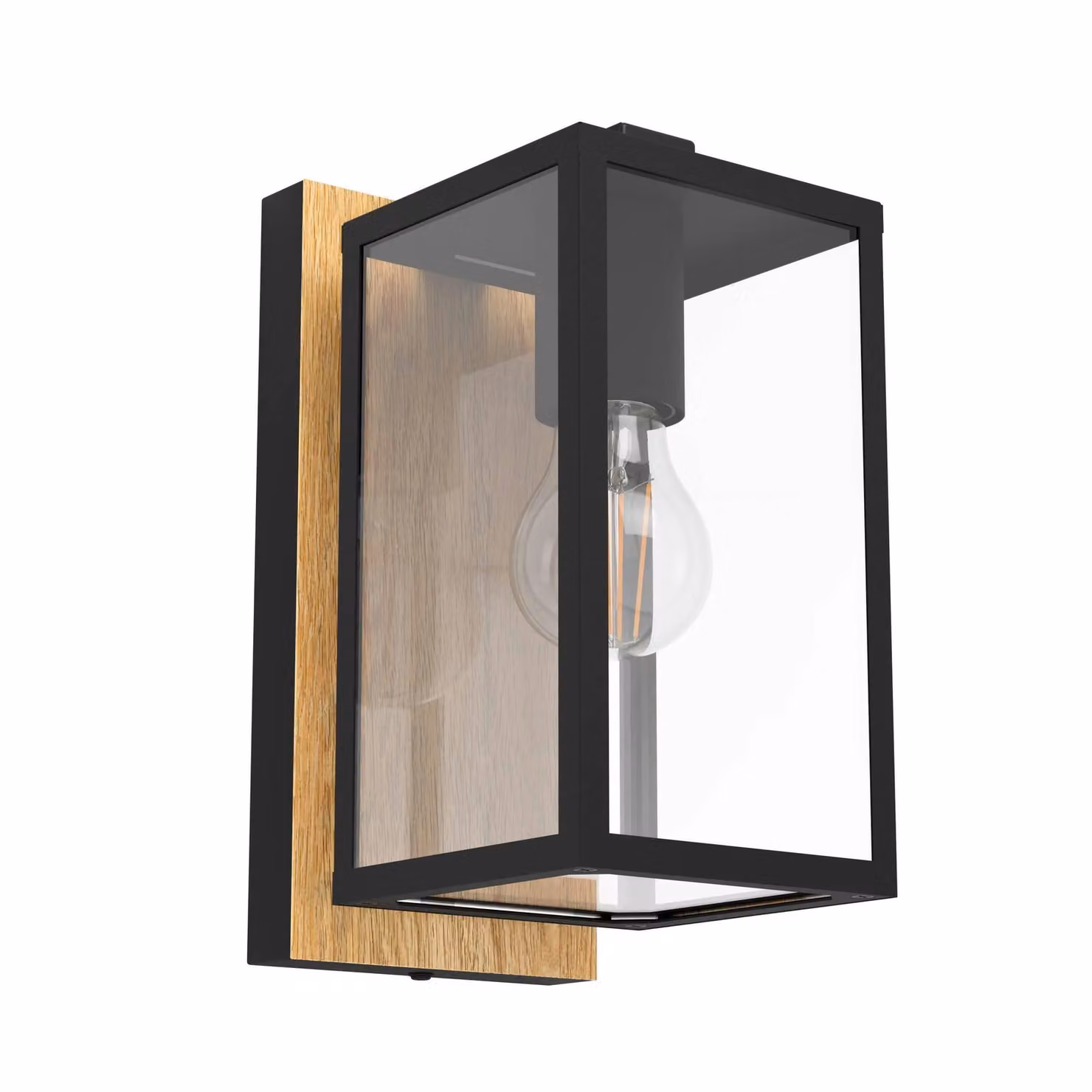 Eglo Budrone Modern Black Steel and Wood Outdoor Up and Down Wall Light – 2