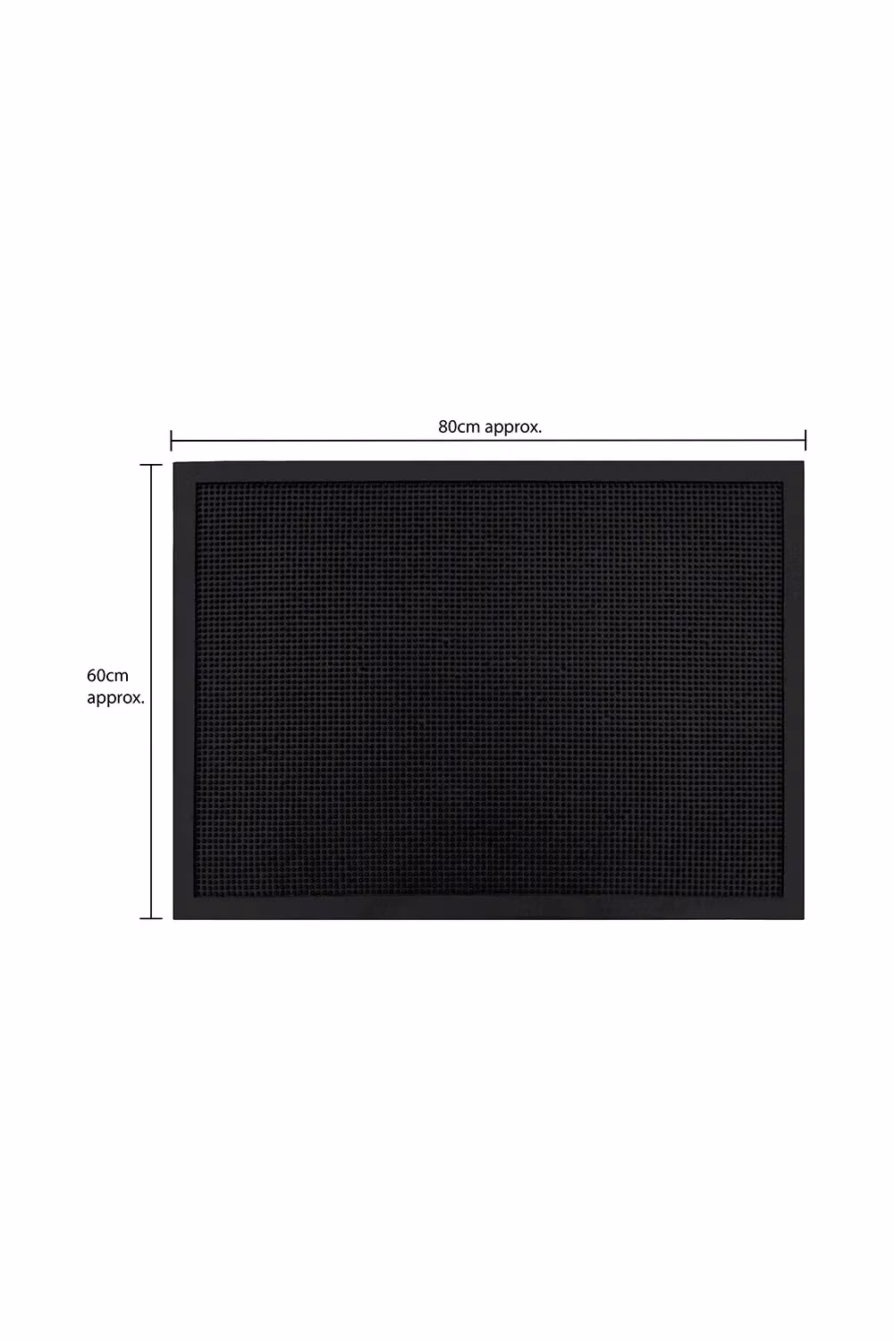JVL Orion Black Rubber Pin Scraper Doormat, W: 60 cm, D: 80 cm – 9