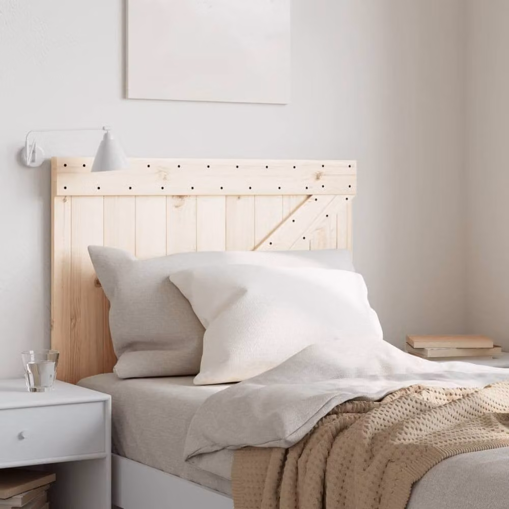 Berkfield Home Rustic Solid Pine Wood Headboard in Natural – 1
