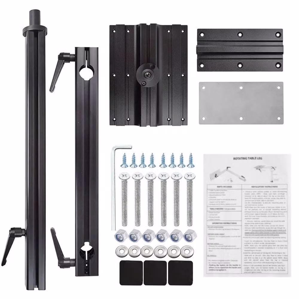 Nordara Table Leg for Caravan, Motorhome, RV or Boat in Black, W: 52 cm, H: 58 cm, D: 52 cm – 3