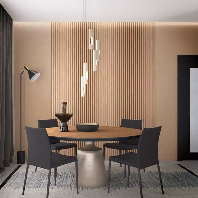 Galerie Industrial Effects Striped Wooden Wallpaper in Brown, Black and Anthracite
