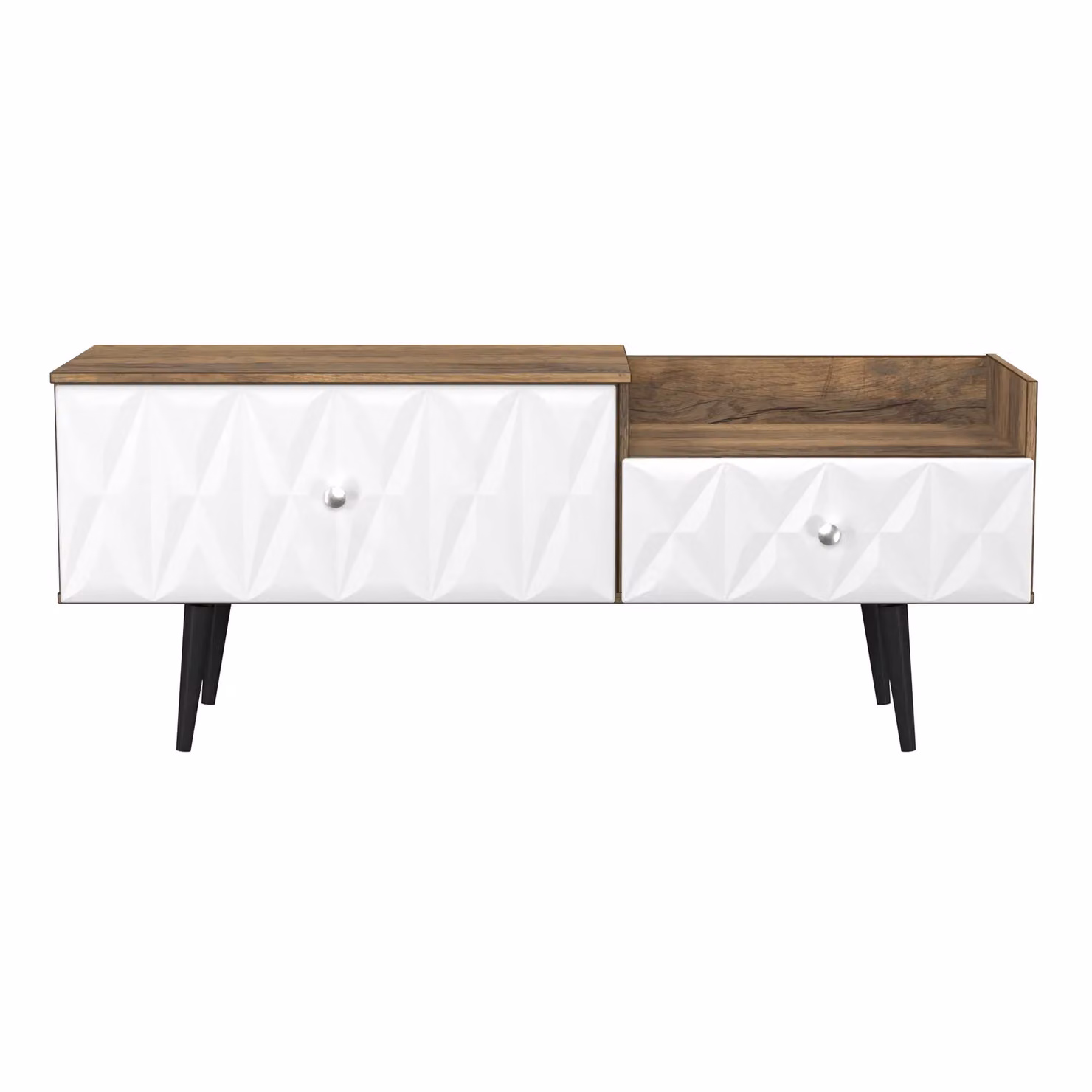 Ready Assembled 2 U Toledo Modern 2 Drawer Coffee TV Unit in Dark Brown – 2